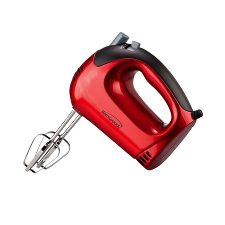 Brentwood Industries Lightweight 5-Speed Electric Hand Mixer, Red HM-46